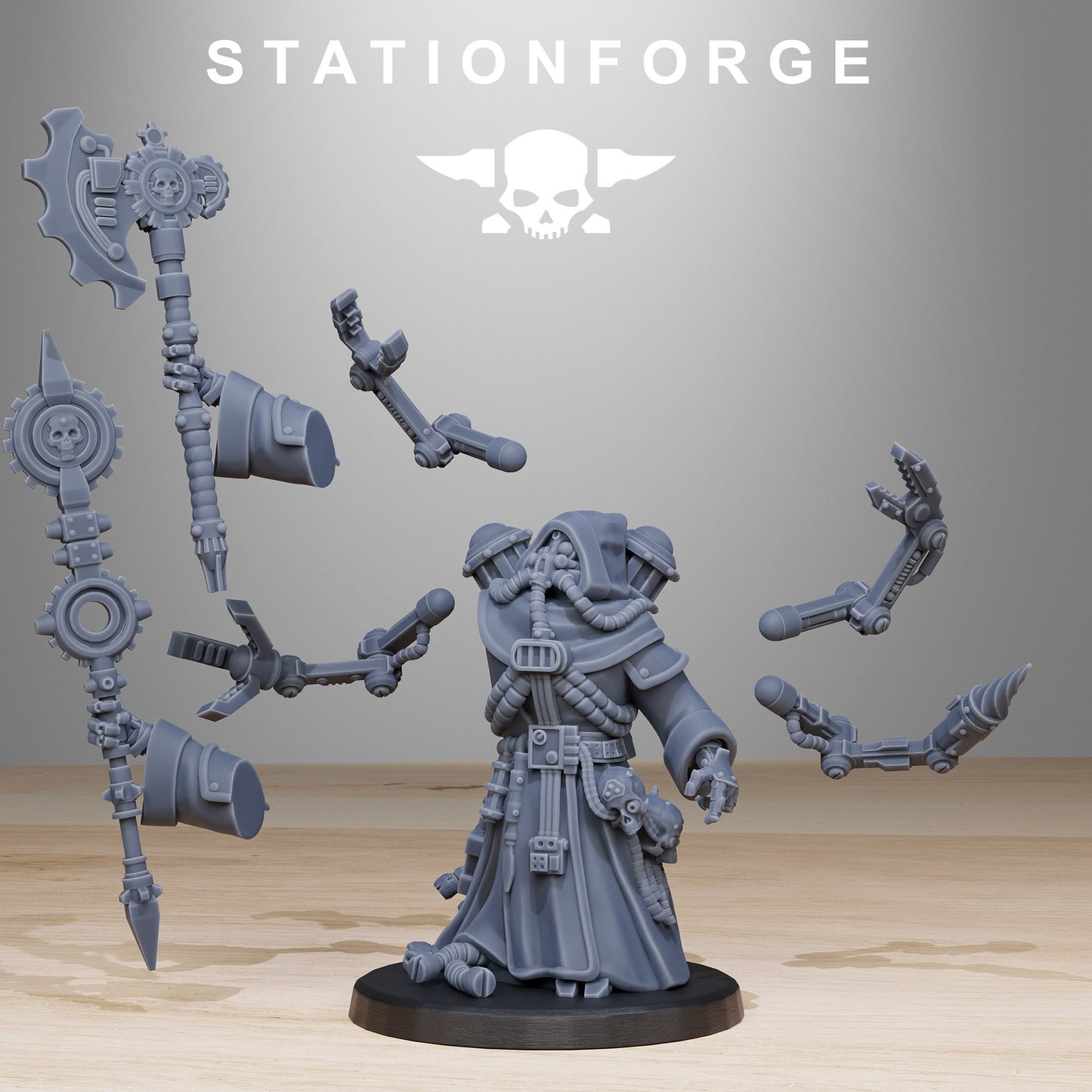 3D Printed Scavenger SynthPriest by StationForge Miniatures