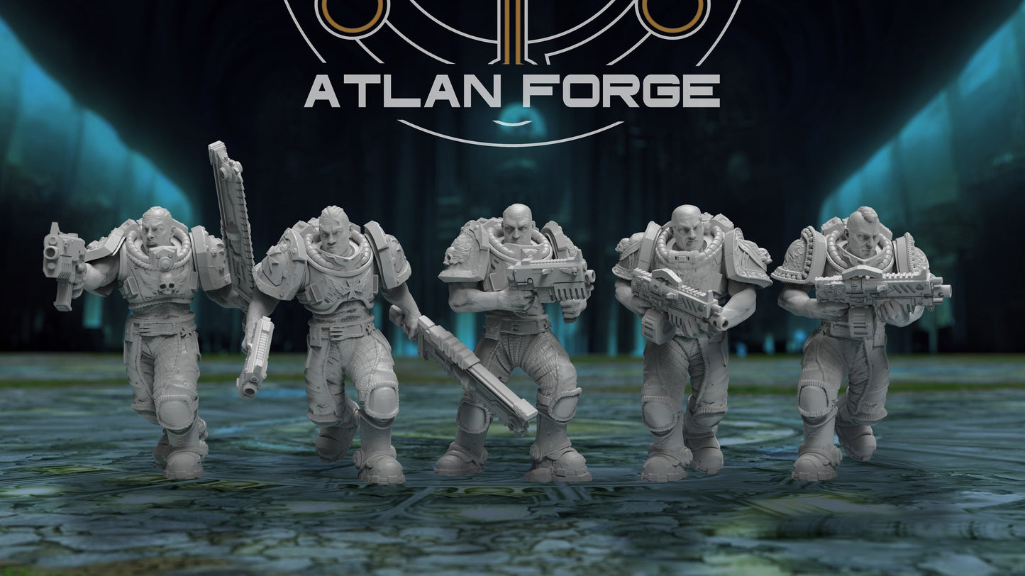 3d Printed Templar Initiates x5 by Atlan Forge Miniatures