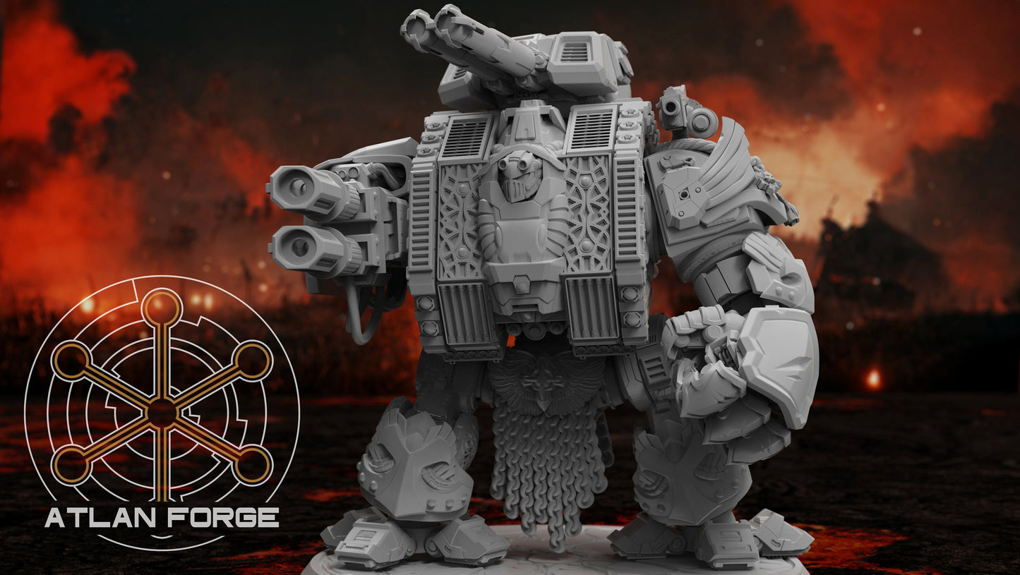 3d Printed Templar Crusader Dreadnought by Atlan Forge Miniatures