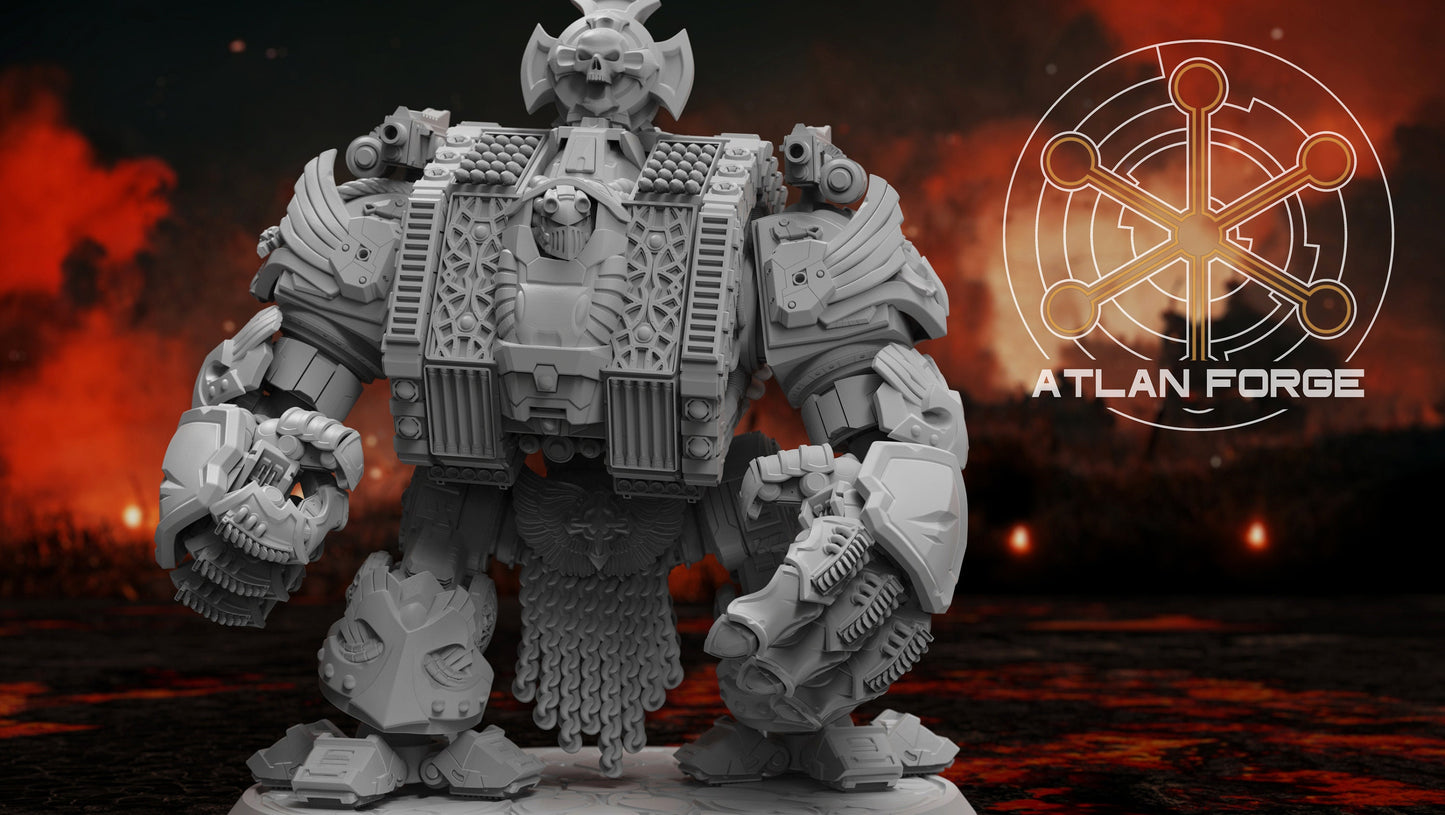 3d Printed Templar Crusader Dreadnought by Atlan Forge Miniatures