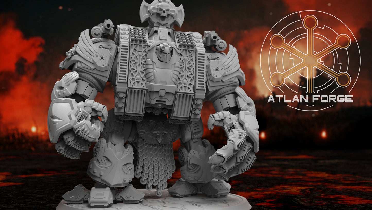 3d Printed Templar Crusader Dreadnought by Atlan Forge Miniatures