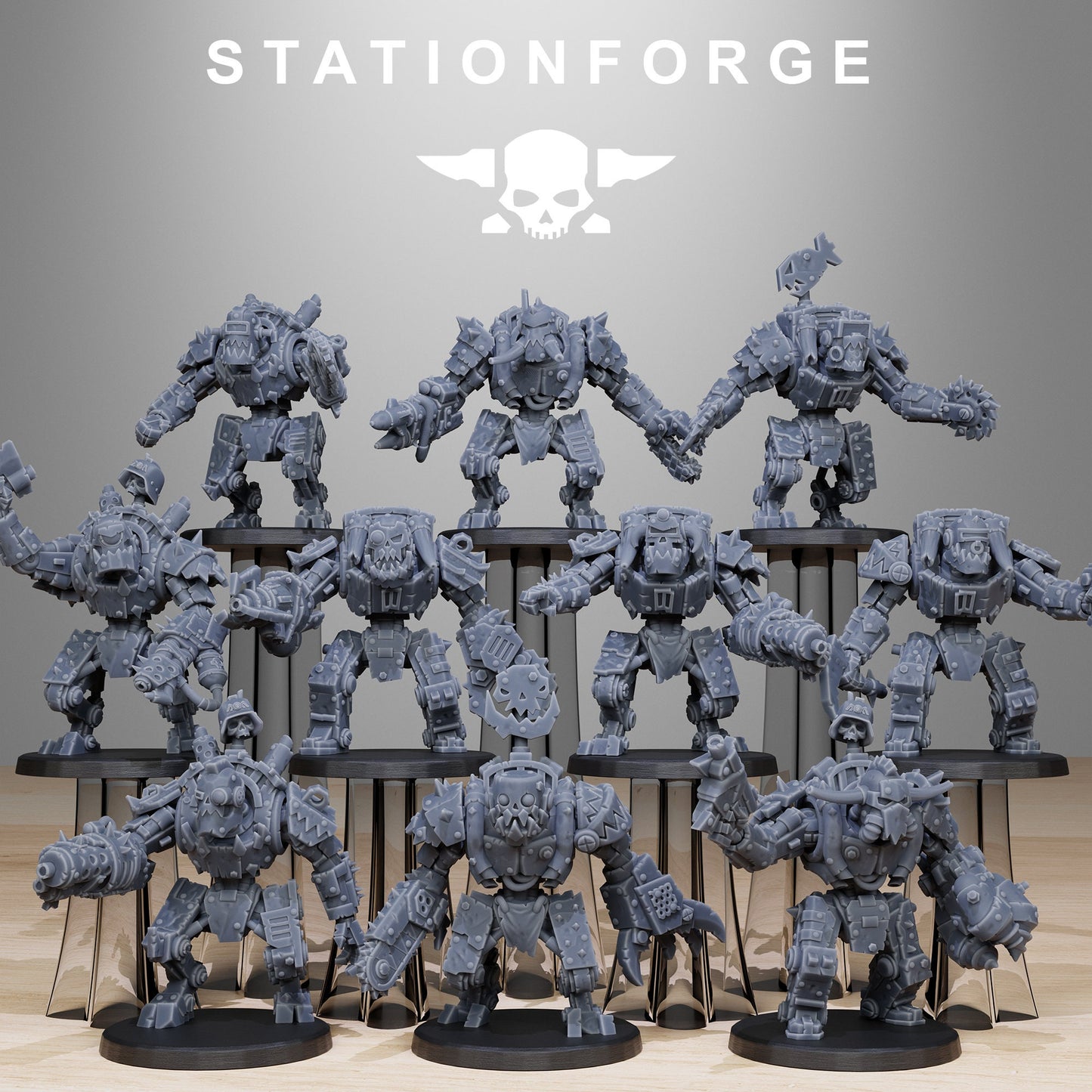 3D Printed Orkaz Bots Infantry by StationForge Miniatures