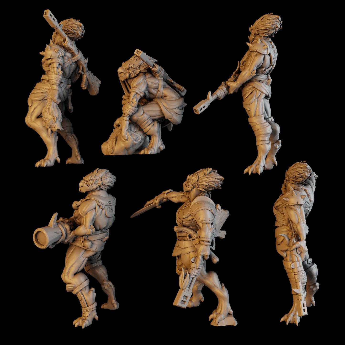 3d Printed Anunnaki Tribe Hunters by DakkaDakka Miniatures