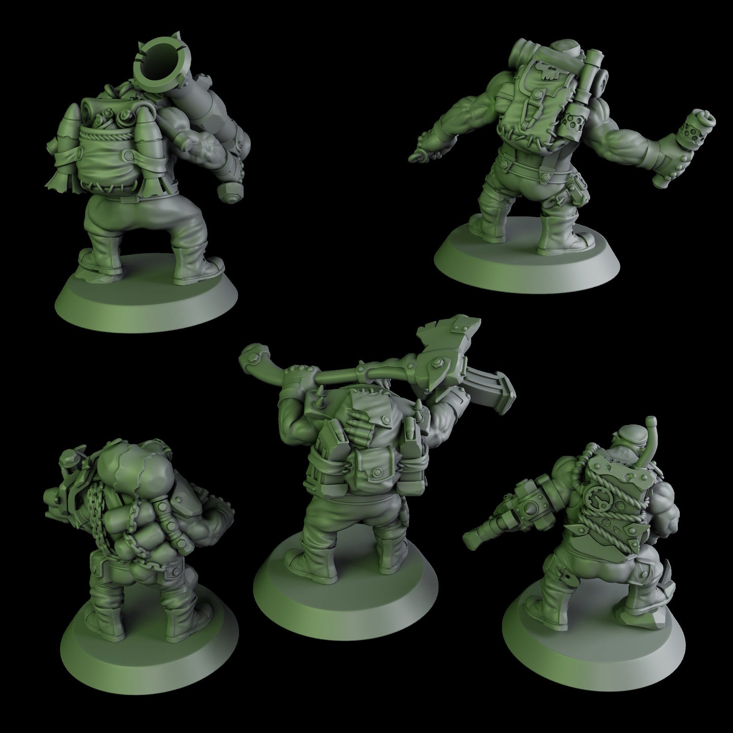 3d Printed Black Orks Mob by DakkaDakka Miniatures