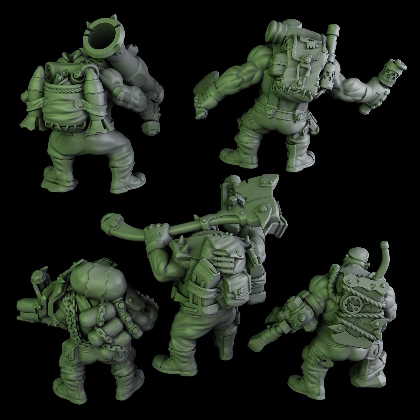 3d Printed Black Orks Mob by DakkaDakka Miniatures