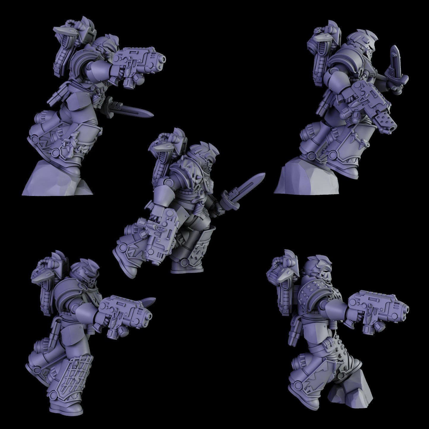 3d Printed White Megaladon Jetpack Squad by DakkaDakka Miniatures