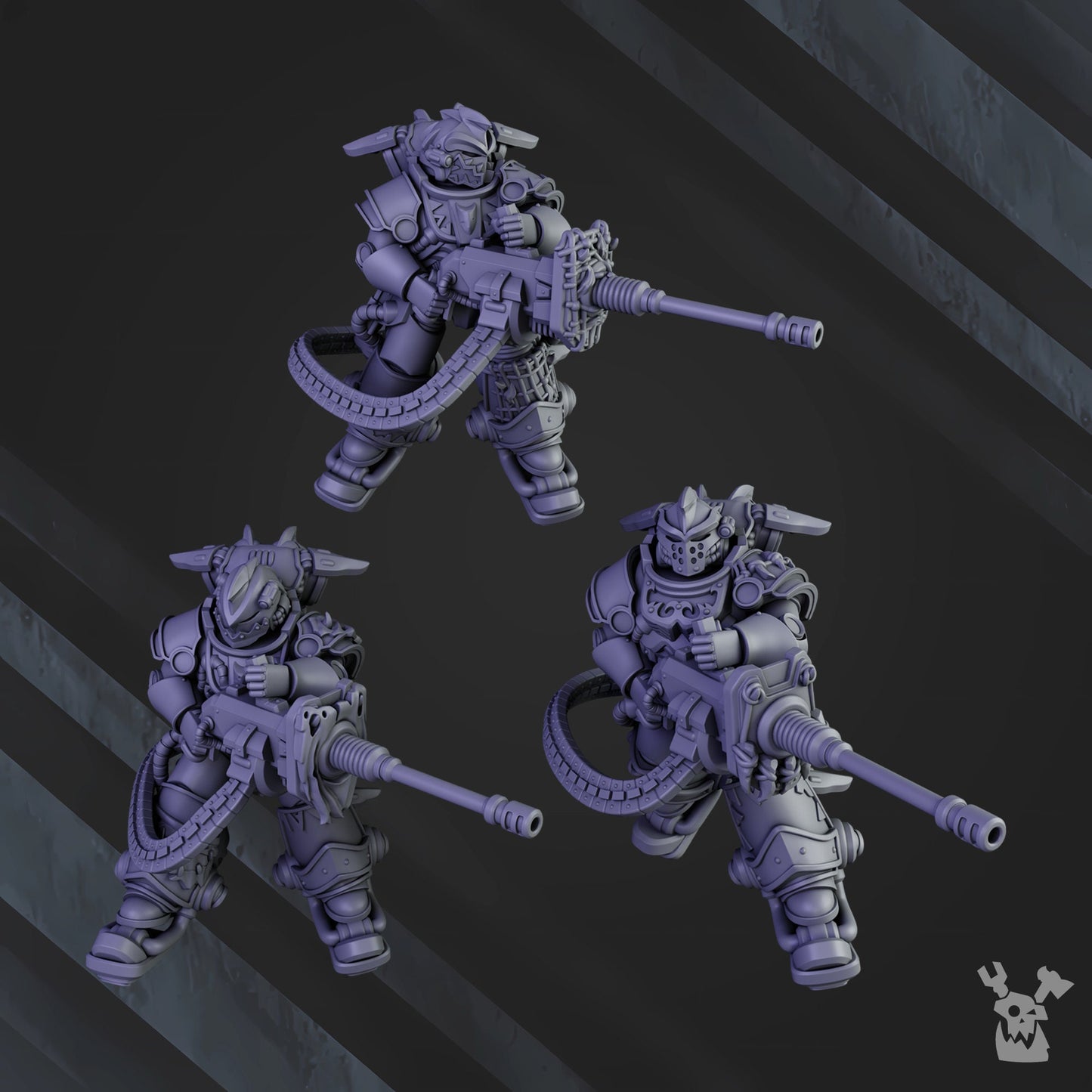 3d Printed White Megaladon Clan Depressor Squad by DakkaDakka Miniatures