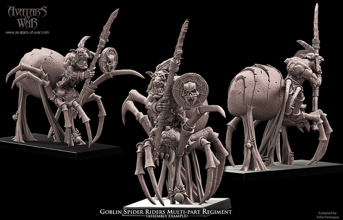 3D printed Goblin Spider Riders by Avatars of War – Last Hope Miniatures