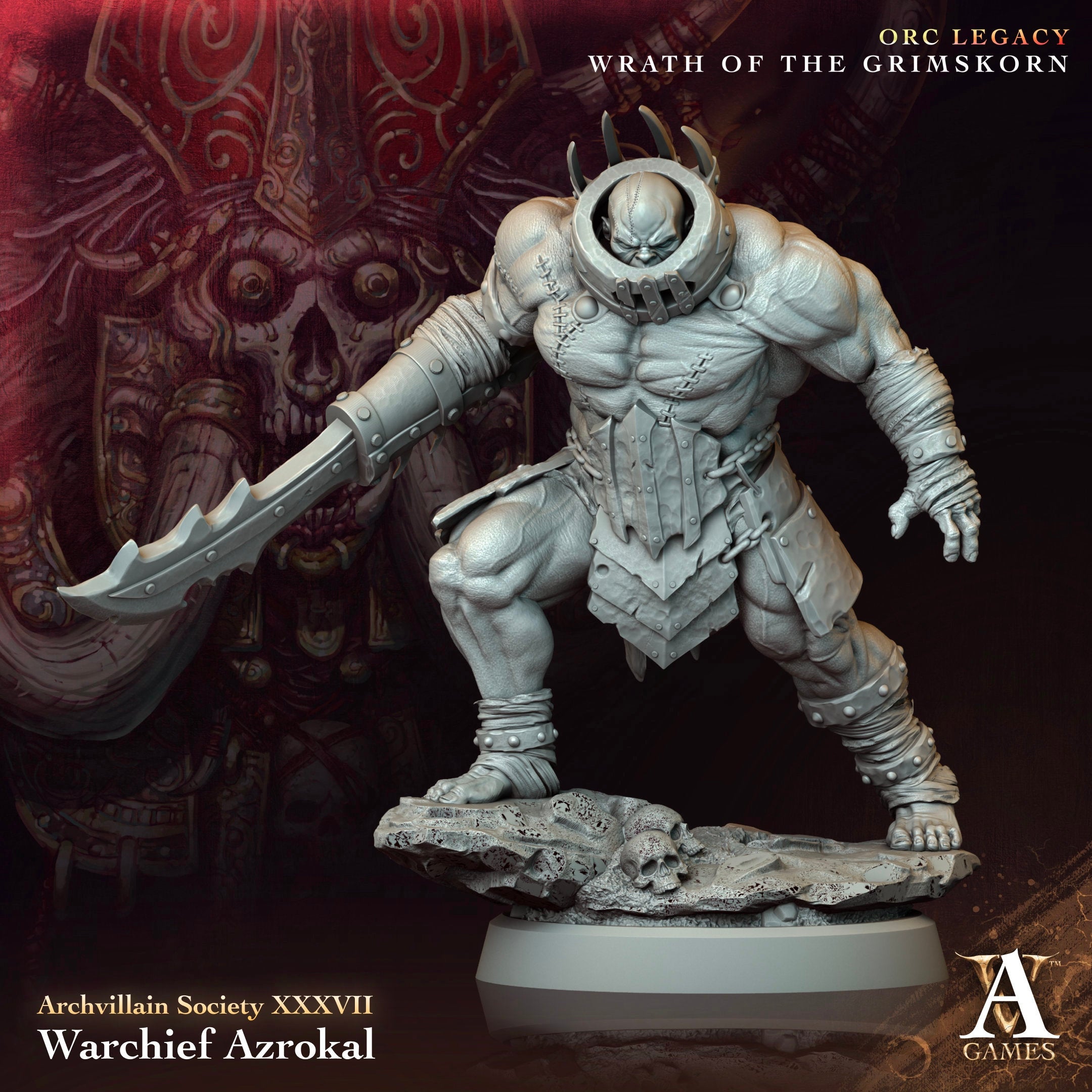 Warchief 3D Printed Warchief Azrokal by Archvillain Games – Last Hope Miniatures