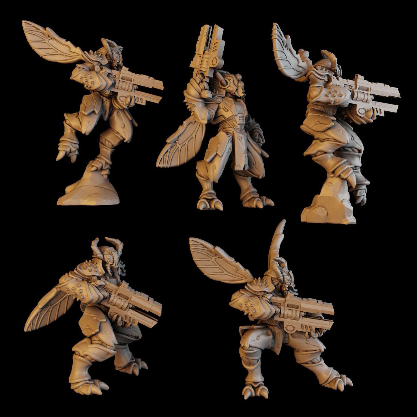 3d Printed Space Vespidae Assault Squad by DakkaDakka Miniatures