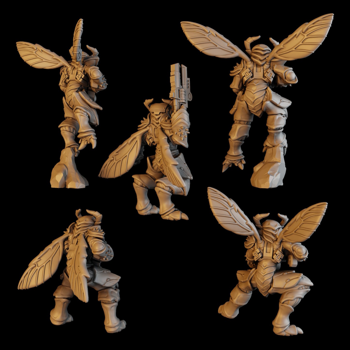 3d Printed Space Vespidae Assault Squad by DakkaDakka Miniatures