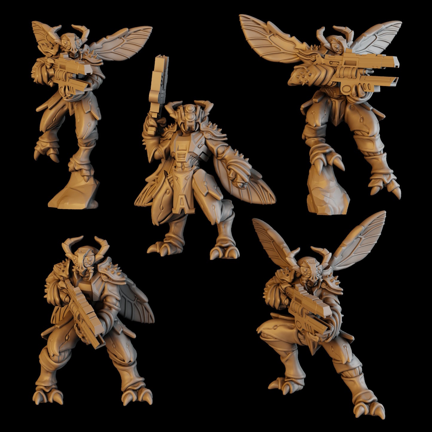 3d Printed Space Vespidae Assault Squad by DakkaDakka Miniatures