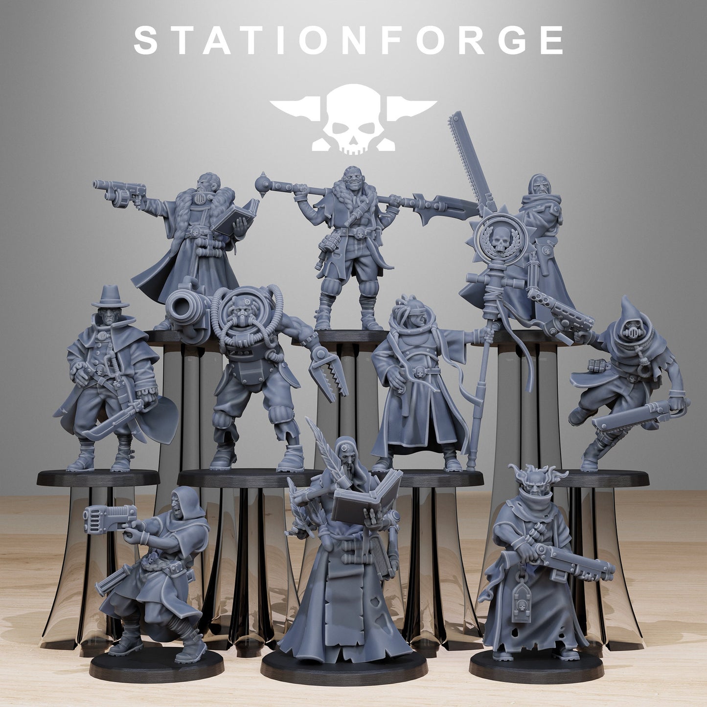 3D Printed GrimCorp Mercenaries by StationForge Miniatures