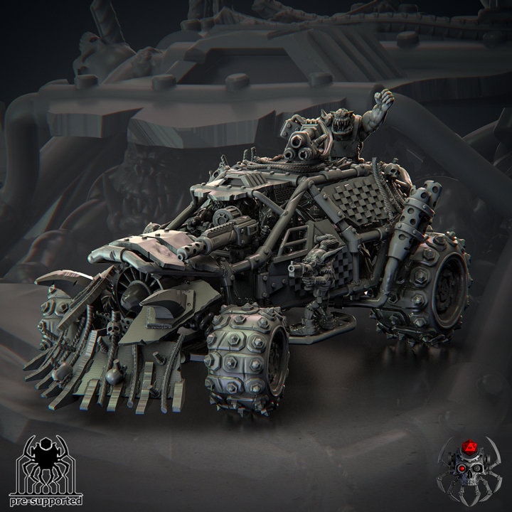 3D Printed Ork Warbuggy by Eightlegs Miniatures