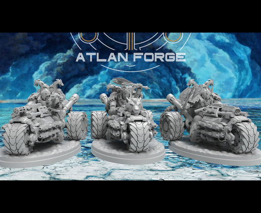 3d Printed Asgardian Trikers  by Atlan Forge Miniatures