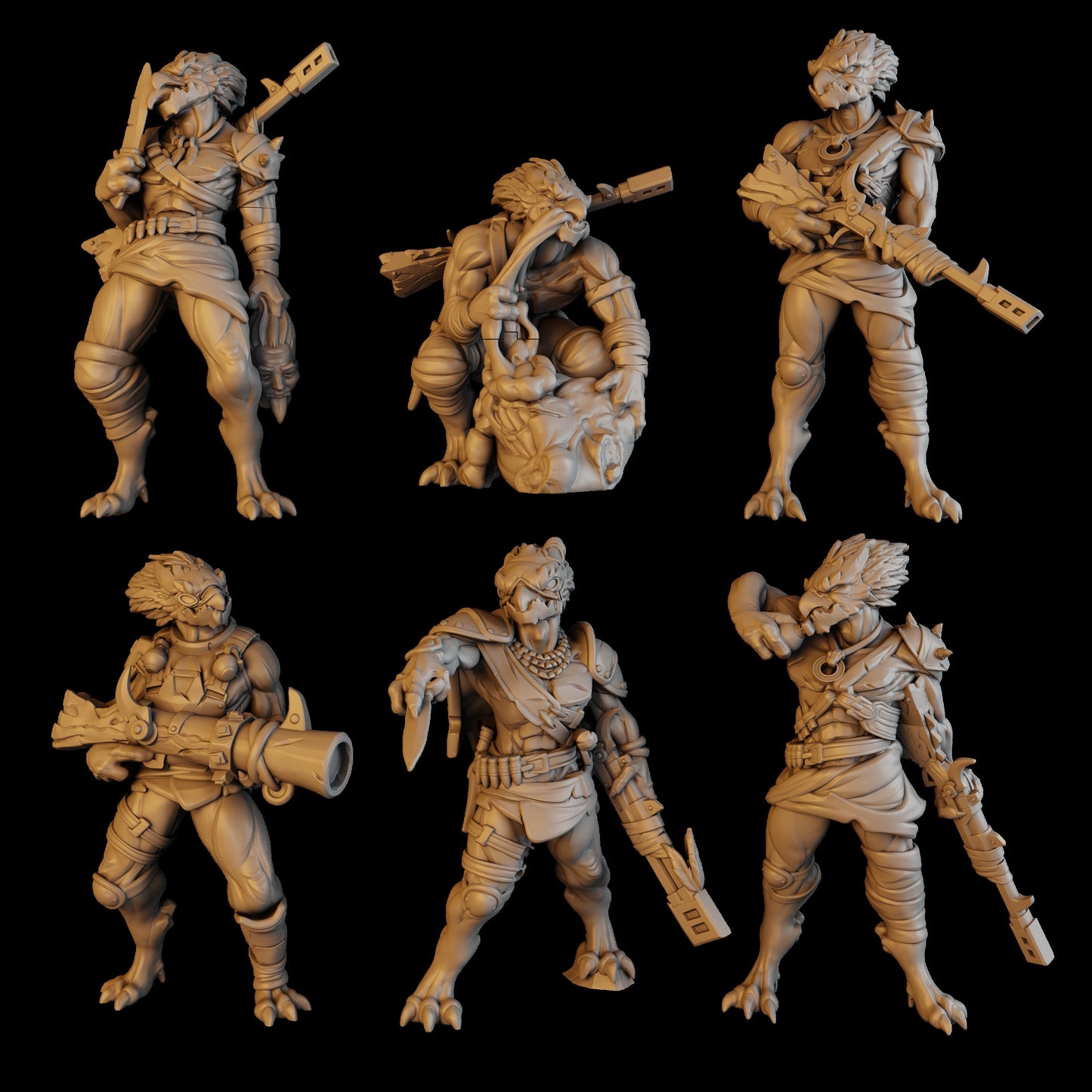 3d Printed Anunnaki Tribe Hunters by DakkaDakka Miniatures