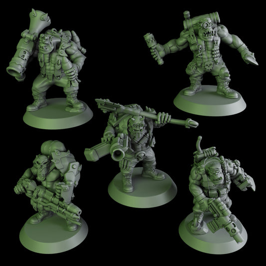 3d Printed Black Orks Mob by DakkaDakka Miniatures