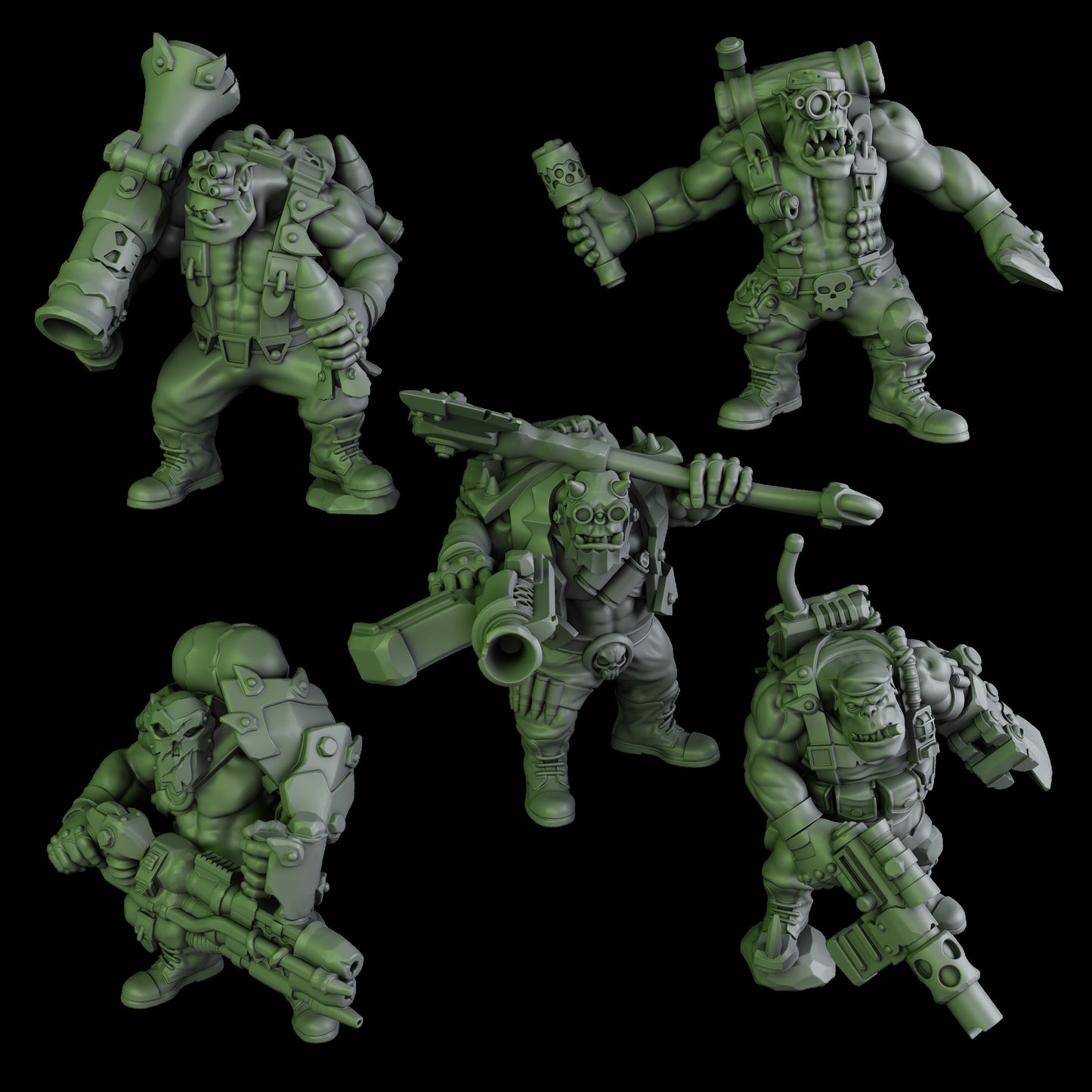 3d Printed Black Orks Mob by DakkaDakka Miniatures