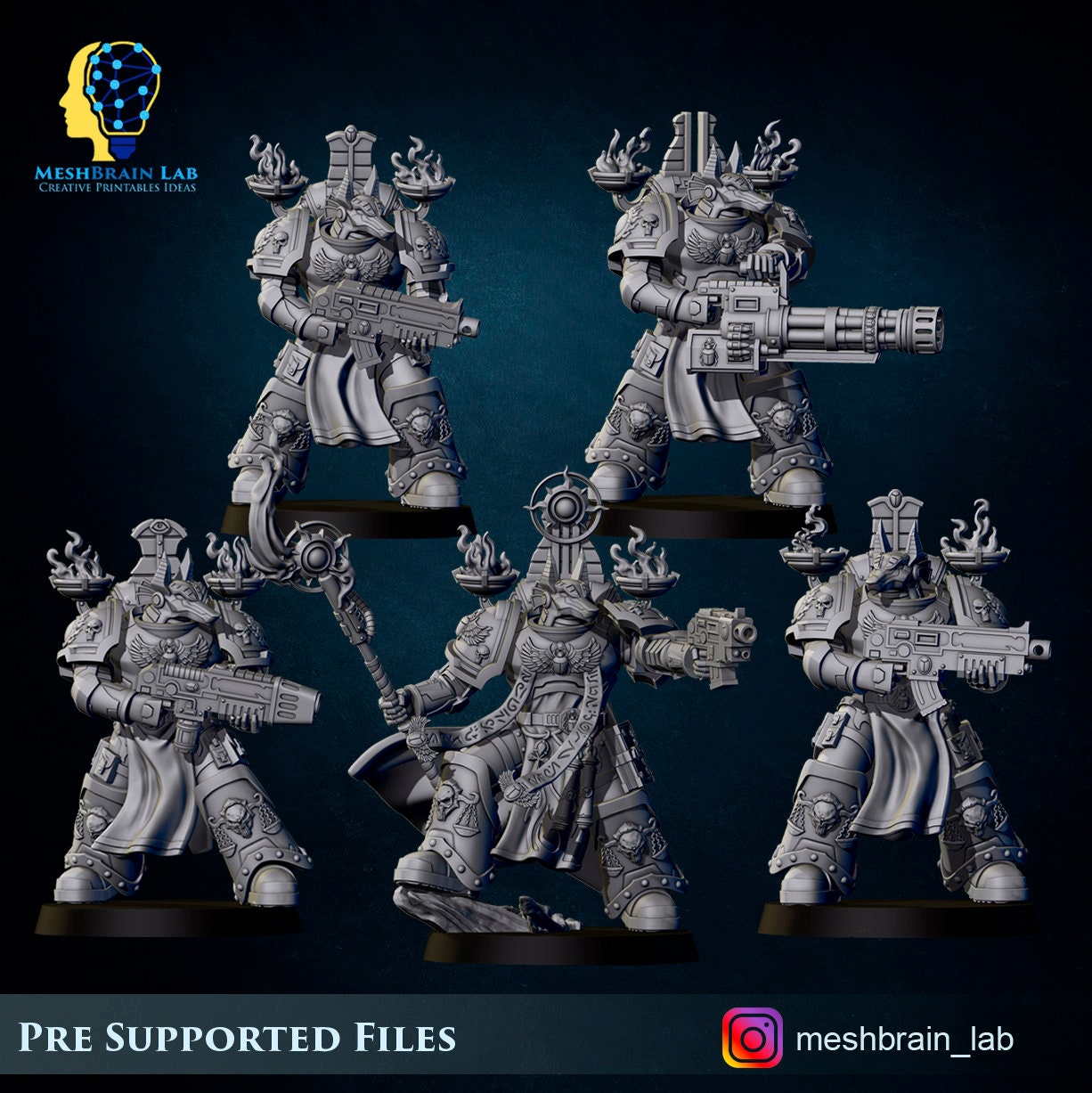 3d Printed Reapers of the Thousand Souls Squad x5 by Meshbrain Labs