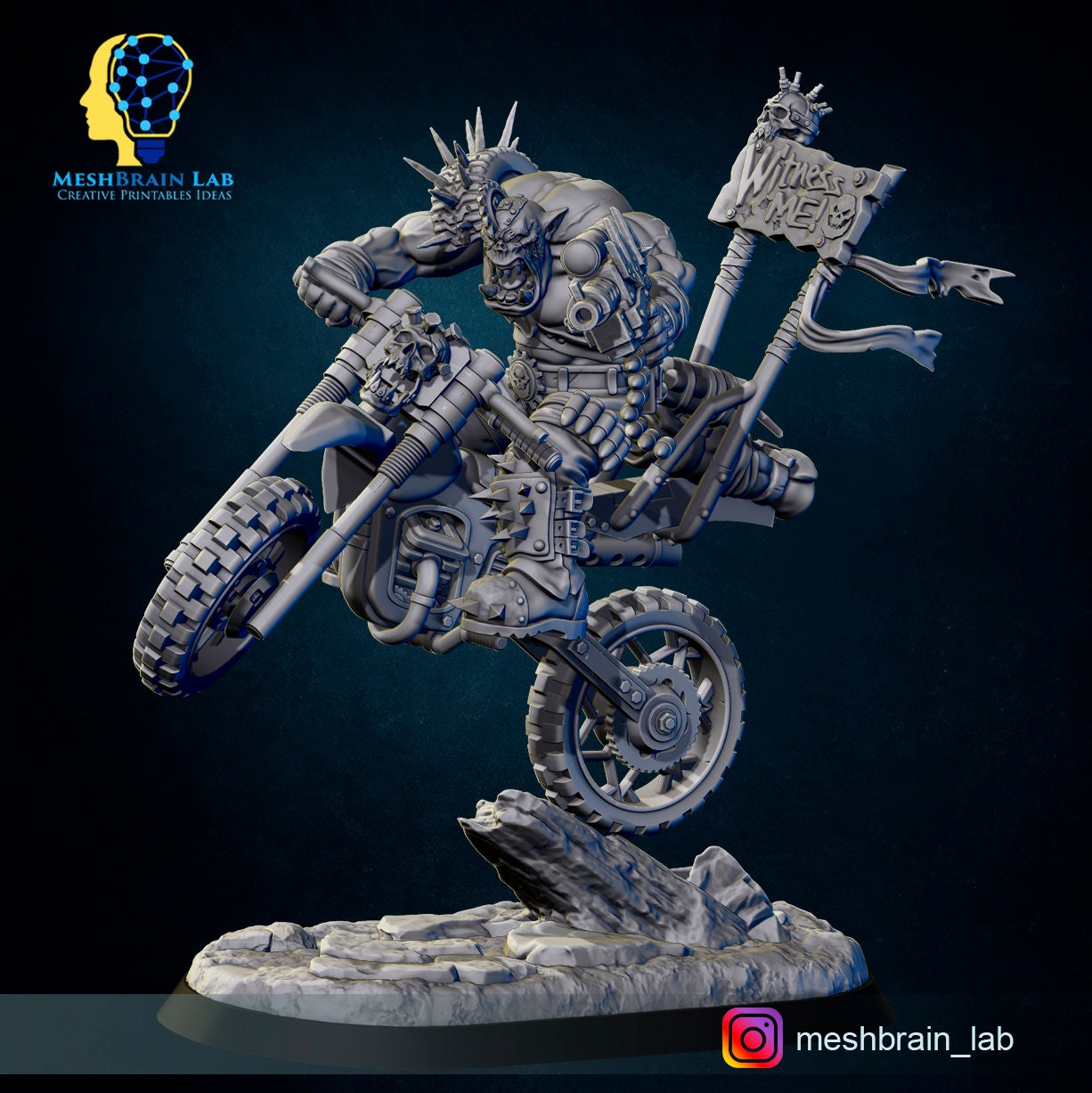 3d Printed Wasteland Biker Orks by Meshbrain Labs