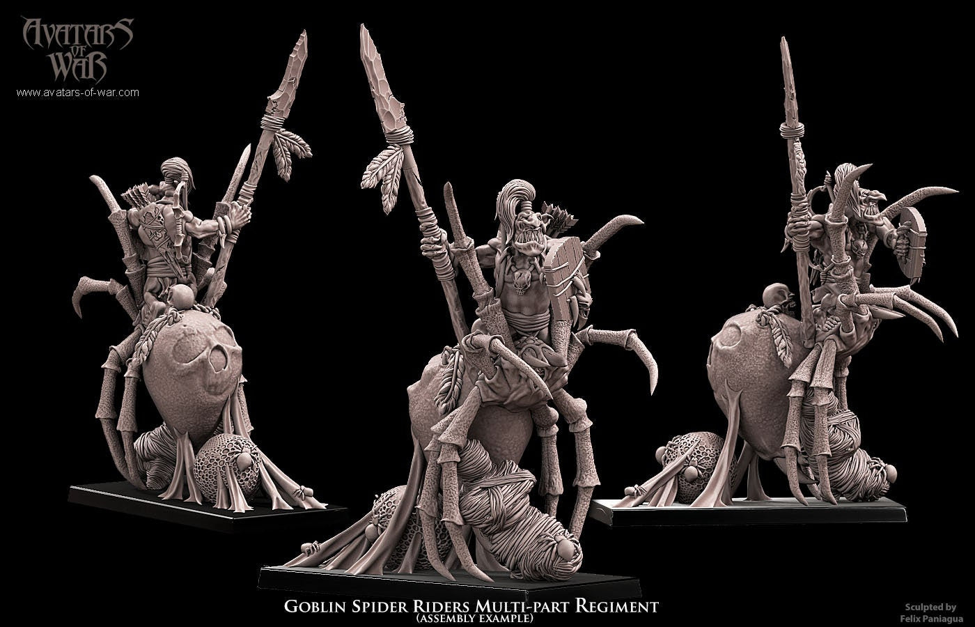 3D printed Goblin Spider Riders by Avatars of War