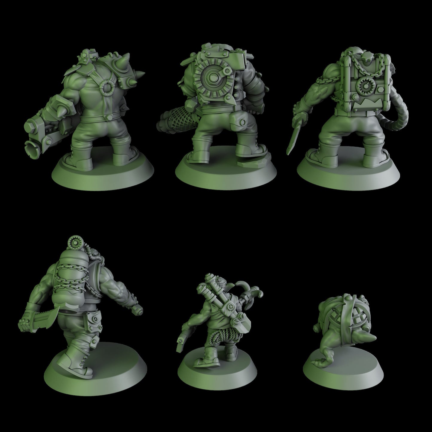 3d Printed Black Orks Mob #2 by DakkaDakka Miniatures