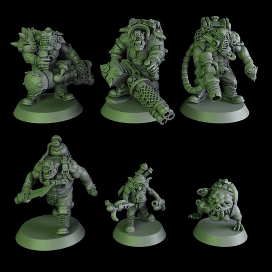 3d Printed Black Orks Mob #2 by DakkaDakka Miniatures