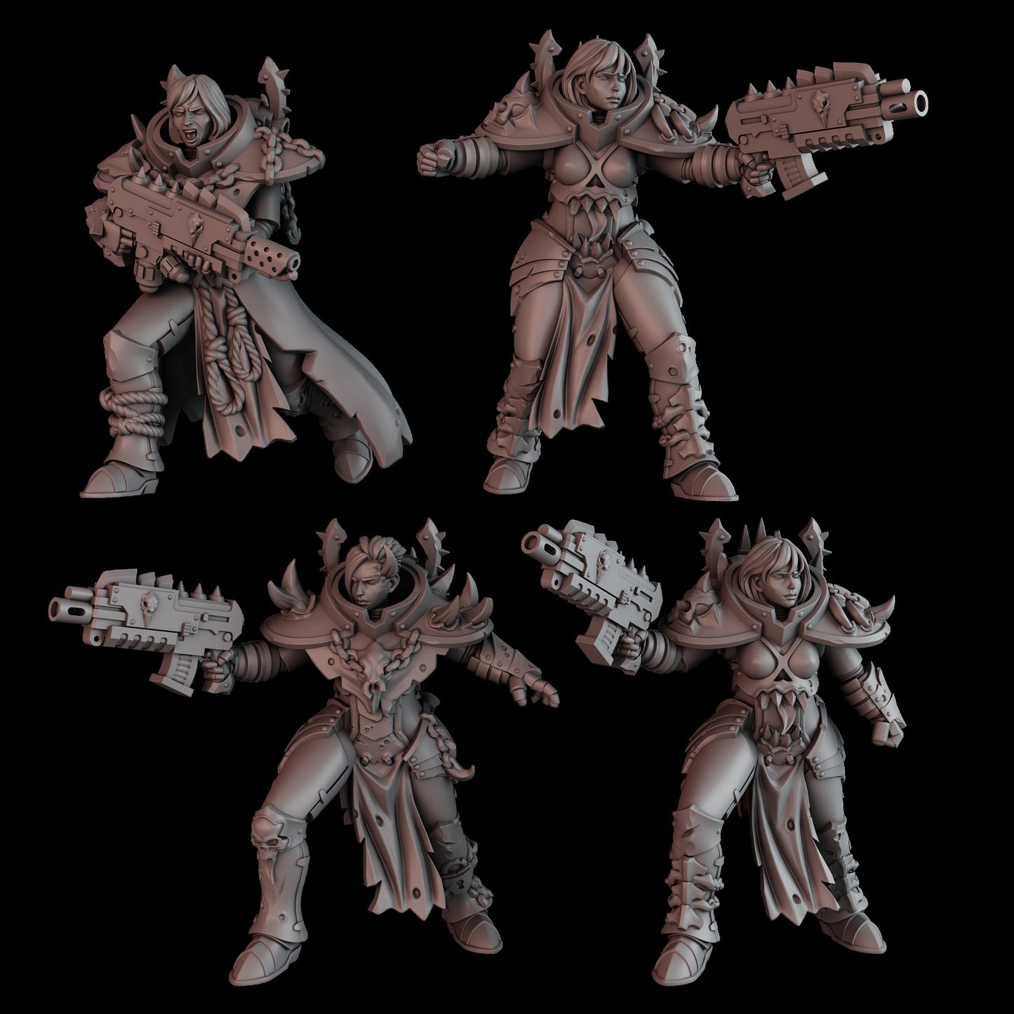 3d Printed Battle Witch Squad by DakkaDakka Miniatures