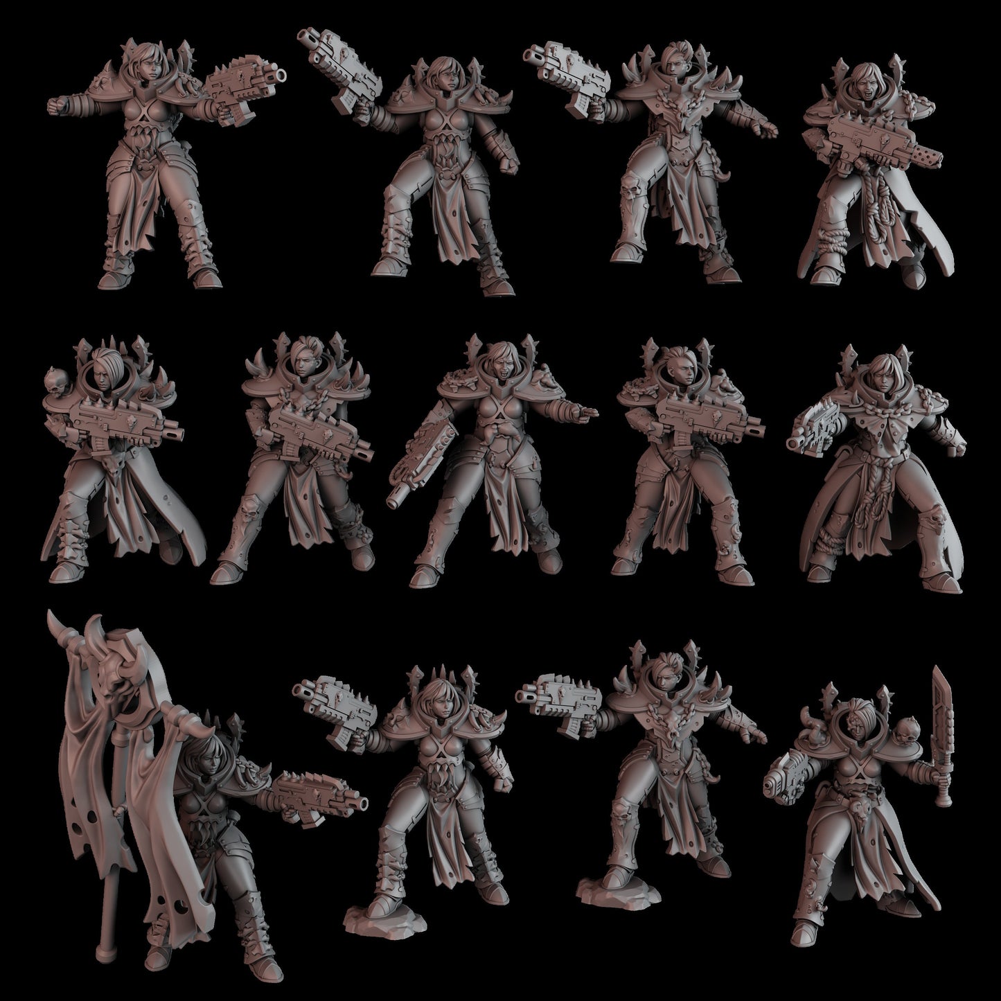 3d Printed Battle Witch Squad by DakkaDakka Miniatures