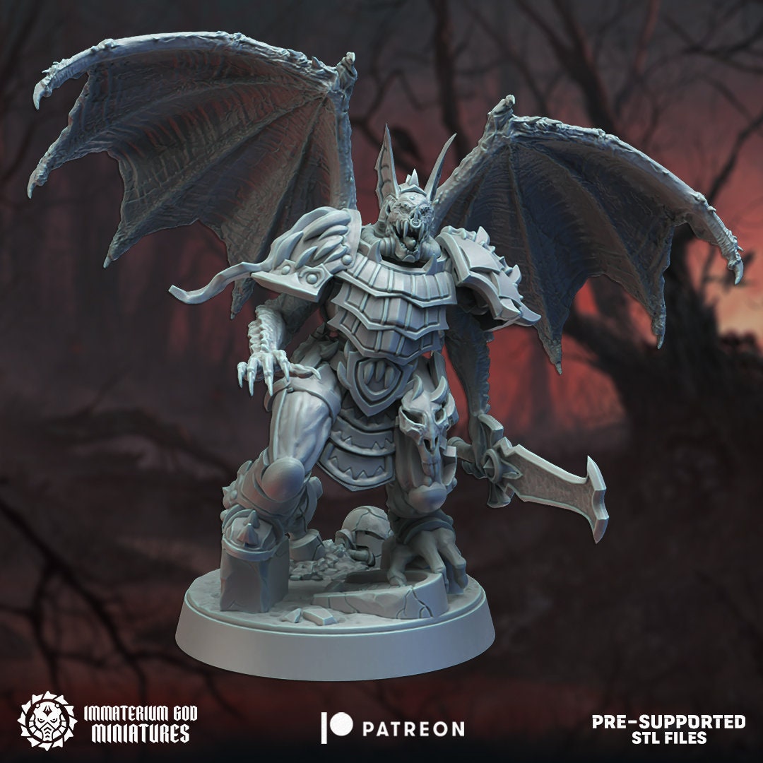 3d Printed Winged Shadows x5 by Immaterium God Miniatures