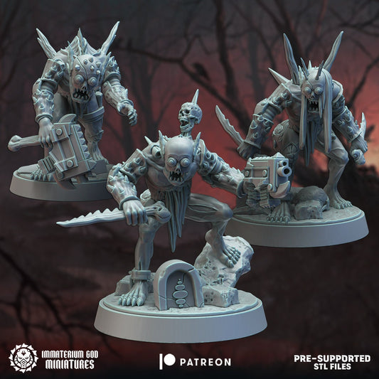 3d Printed Cyberghouls x3 by Immaterium God Miniatures