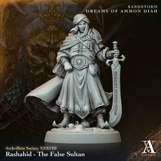 3D Printed Rashahid - The False Sultan by Archvillain Games