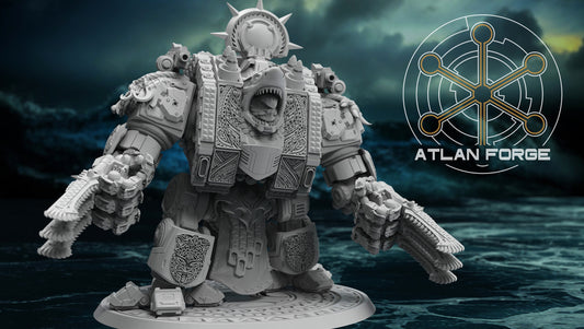 3d Printed Shark Knight Dread Walker by Atlan Forge Miniatures