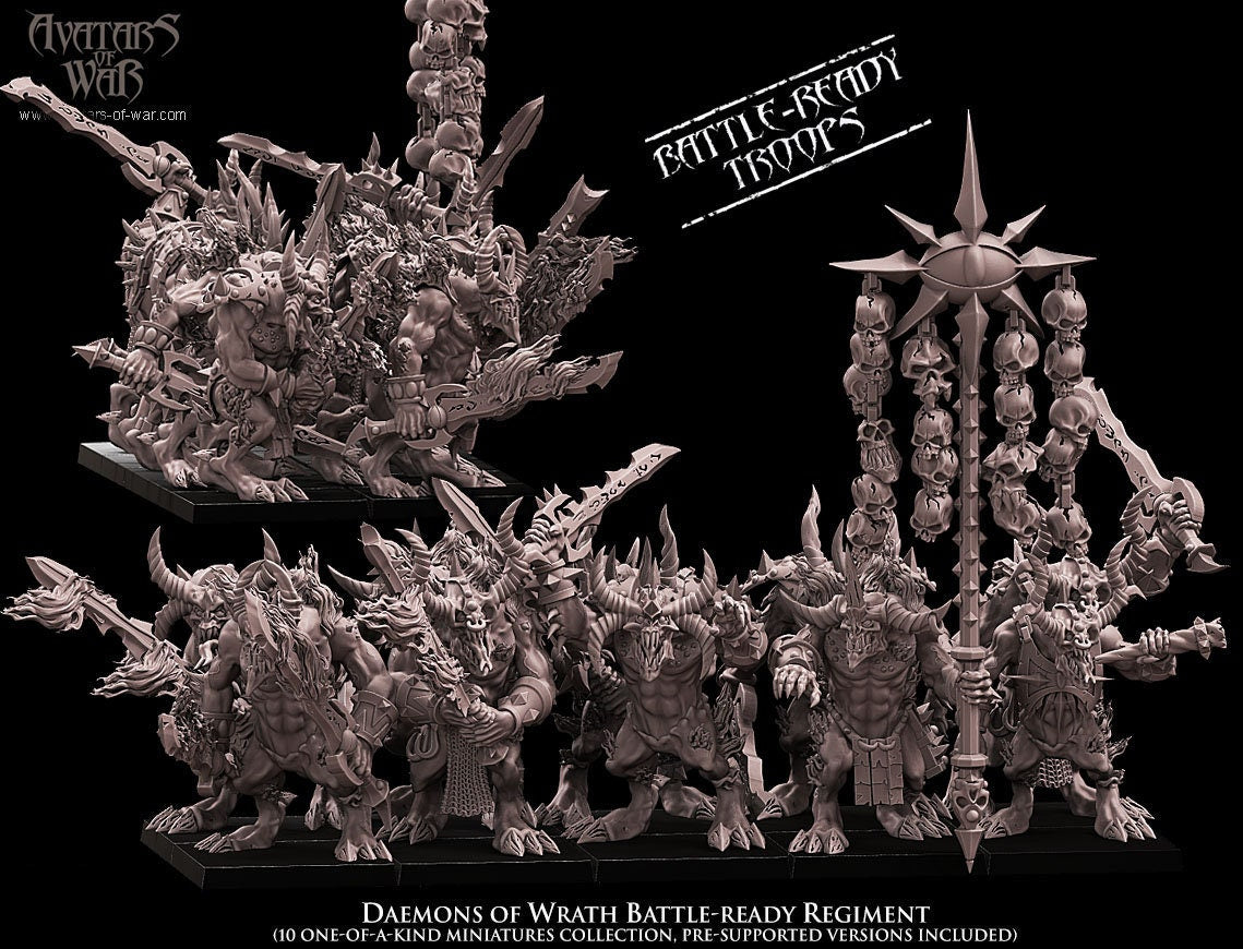 3D Printed Daemons of Wrath Regiment by Avatars of War