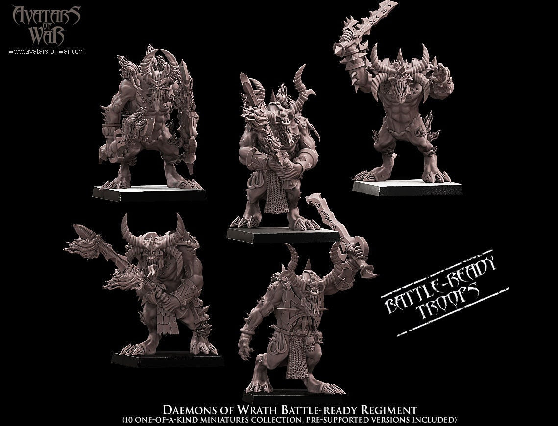 3D Printed Daemons of Wrath Regiment by Avatars of War