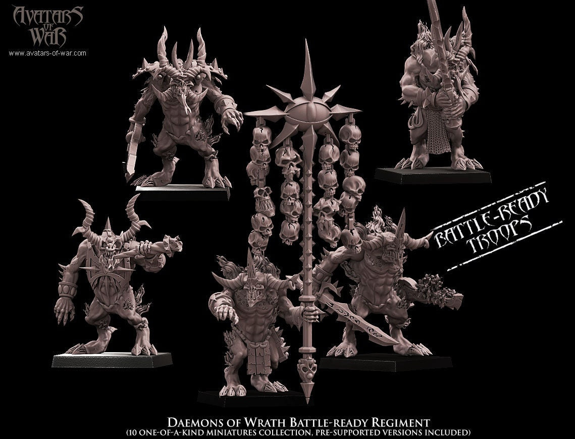 3D Printed Daemons of Wrath Regiment by Avatars of War