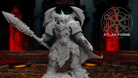 3d Printed Vampire Knight Captain by Atlan Forge Miniatures