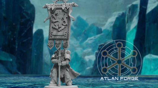 3d Printed Asgardian War Banner Bearer by Atlan Forge Miniatures