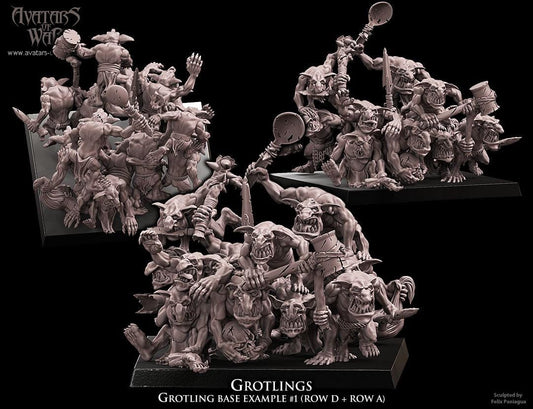 3D printed Grotlings Regiment by Avatars of War