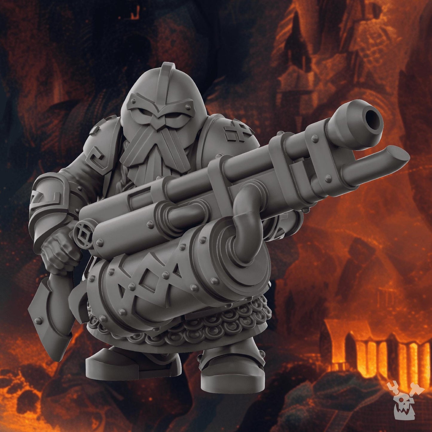 3D printed Steelhill Dwarf Gunner by DakkaDakka Miniatures