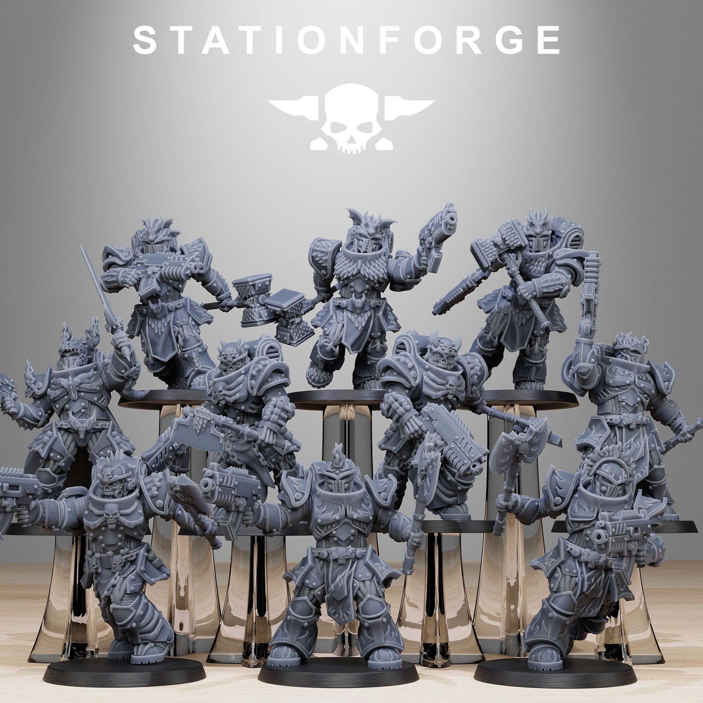 3d Printed Socratis Dragon Knights by Stationforge Miniatures