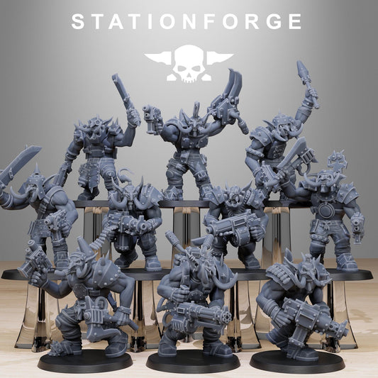 3D Printed Orkaz Troll Infantry x10 by StationForge Miniatures