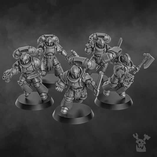 3d Printed Space Knight Storm Squad with Jetpacks by DakkaDakka Miniatures