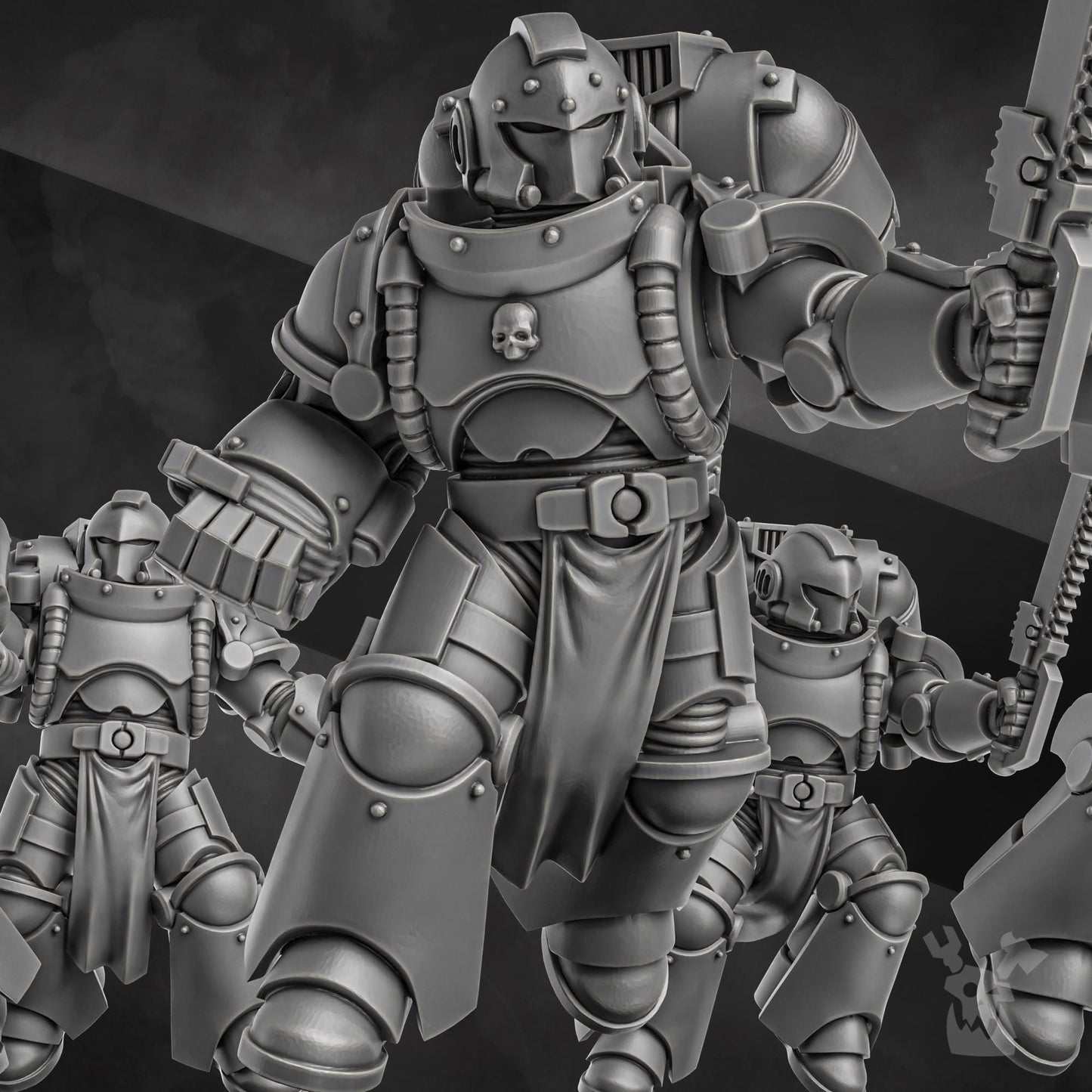 3d Printed Space Knight Storm Squad with Jetpacks by DakkaDakka Miniatures