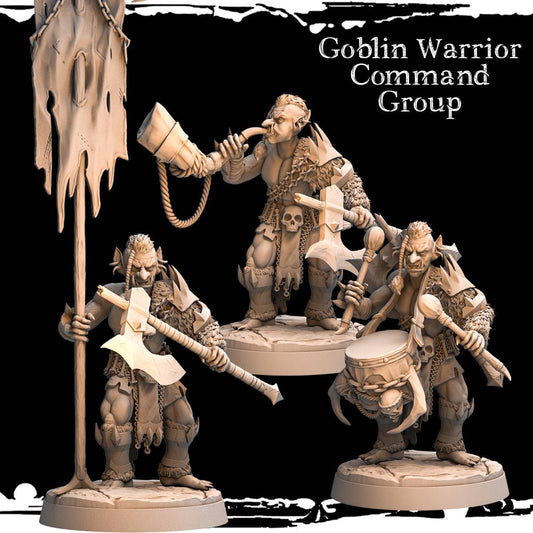 3D printed Goblin Warrior Command Group by Monolith Arts