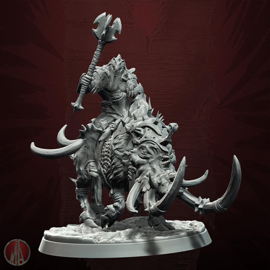 3D printed Orc Dire Boar Rider by Monolith Arts