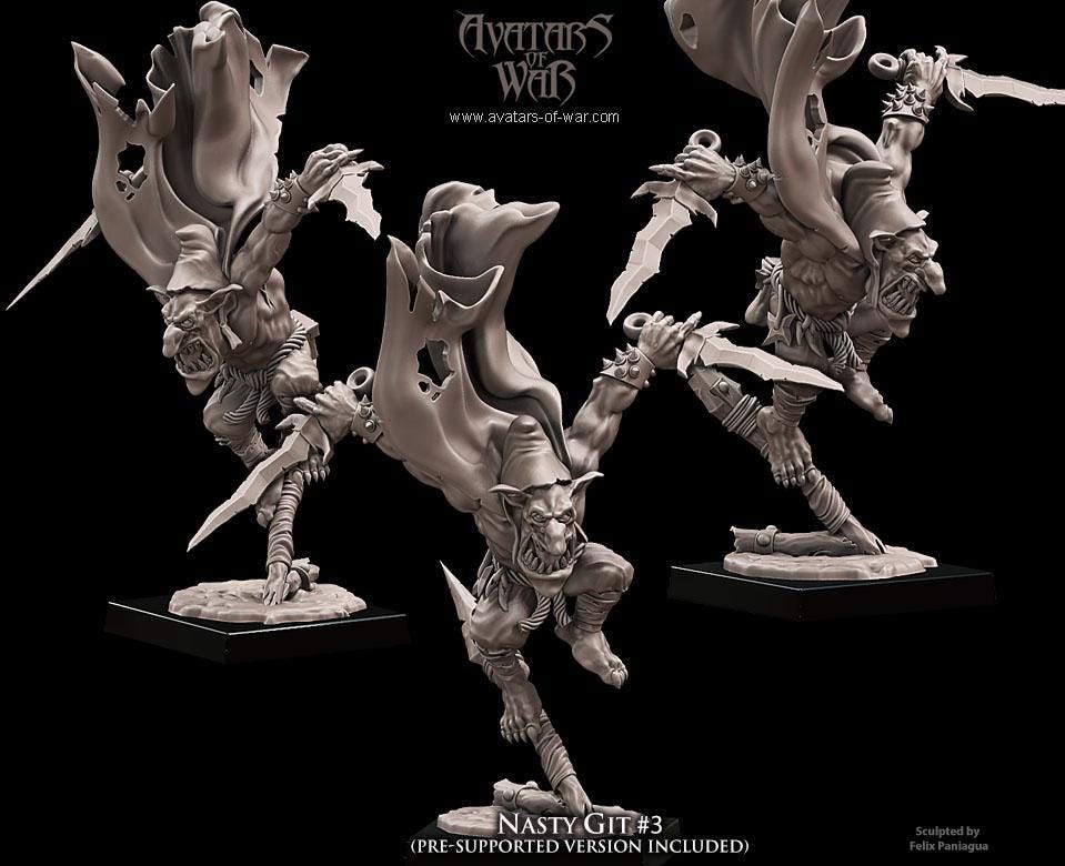 3D printed Goblin Nasty Gits x3 by Avatars of War