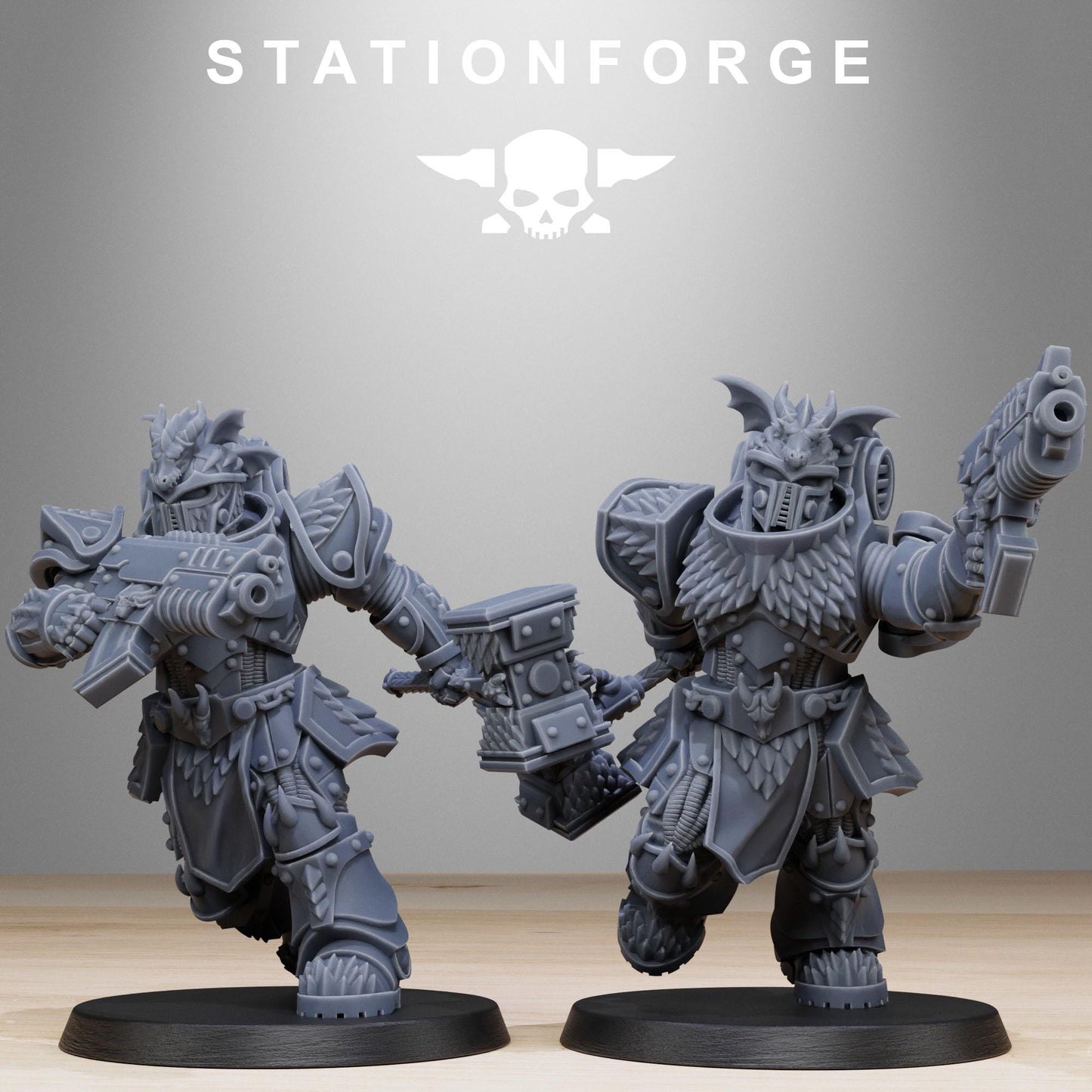 3d Printed Socratis Dragon Knights by Stationforge Miniatures