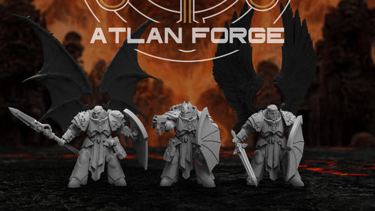 3d Printed Vampire Knight Veterans x3 by Atlan Forge Miniatures