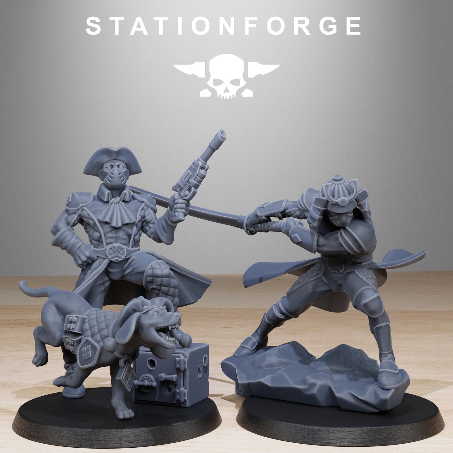 3D Printed GrimCorp Jesters by StationForge Miniatures